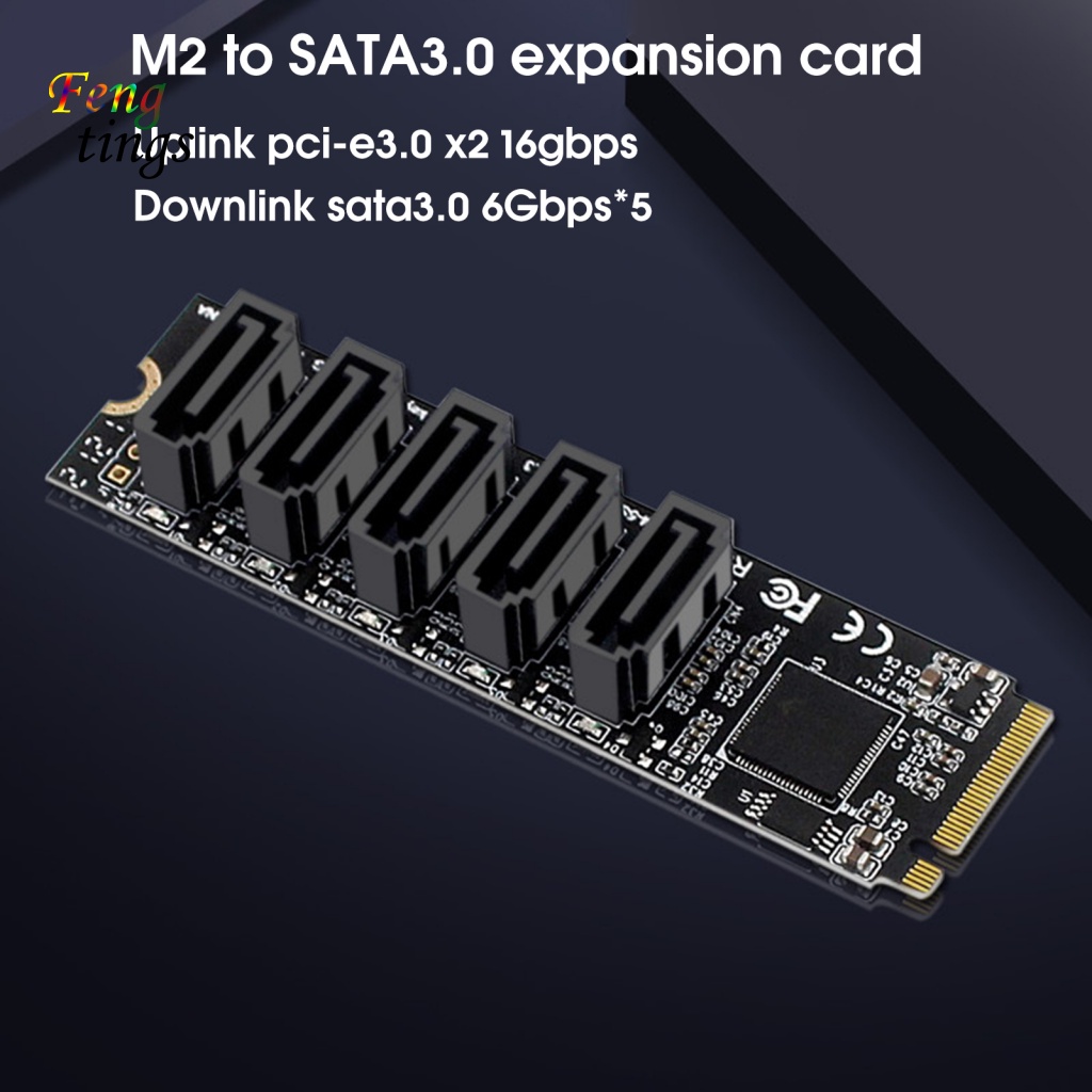 Thẻ Mở Rộng Ổ Đĩa Cứng PH56 5 Cổng JMB585 M2 PCIE Sang SATA 6G SSD SATA Cho Windows