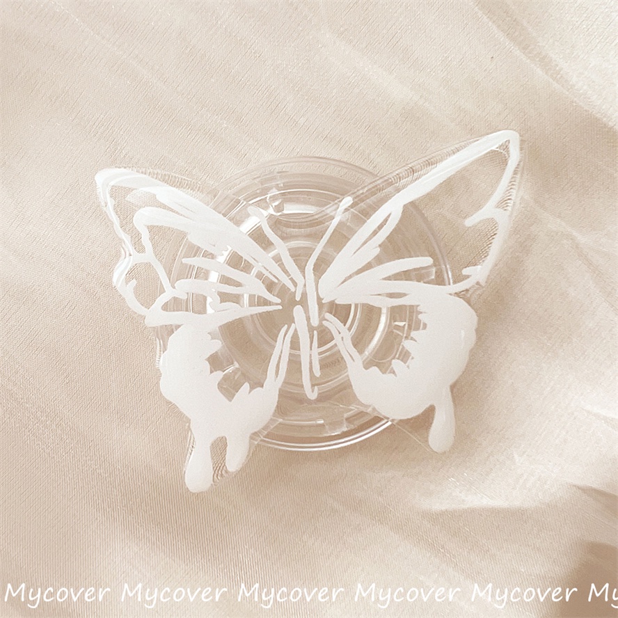 Ốp Điện Thoại Silicon Mềm Họa Tiết Bướm Gắn Giá Đỡ Cho iPhone 11 13 12 14 Pro Max X XR Xs Max 6 7 8 Plus