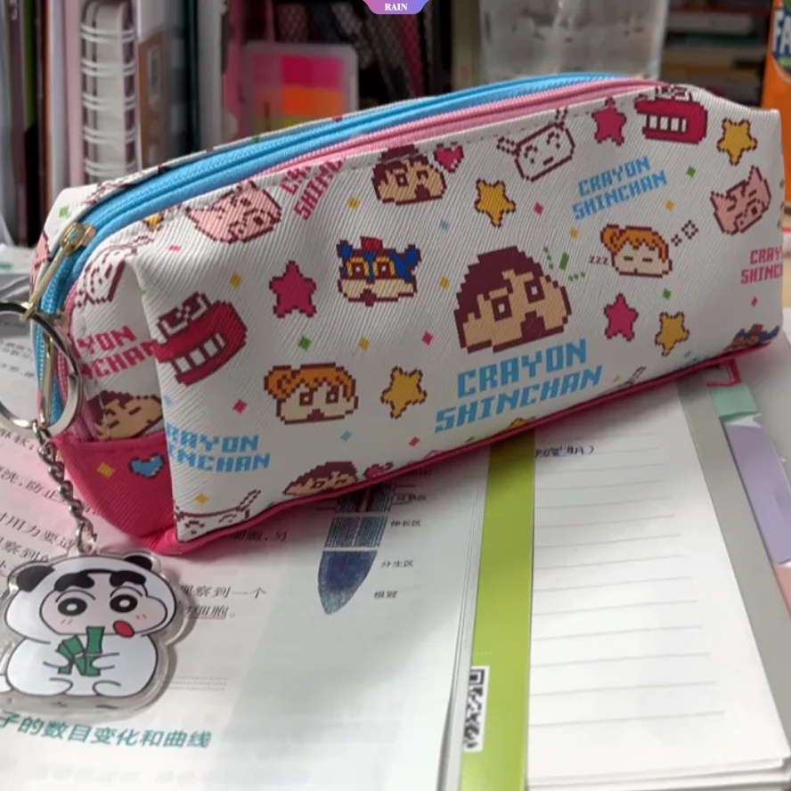 Túi Đựng Bút Chì Sức Chứa Lớn Chống Nước In Hình Shin-Chan Nohara Himawa Himawari Dễ Thương Cho Bé Gái