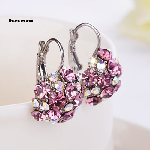 Bông Tai Đính Đá Zircon Nhiều Màu Sắc Thời Trang Cho Nữ