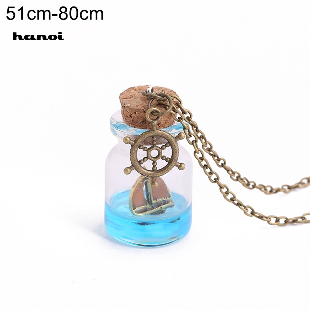 Vòng cổ Mặt Kính Hình Thuyền Buồm Phát Quang Độc Đáo