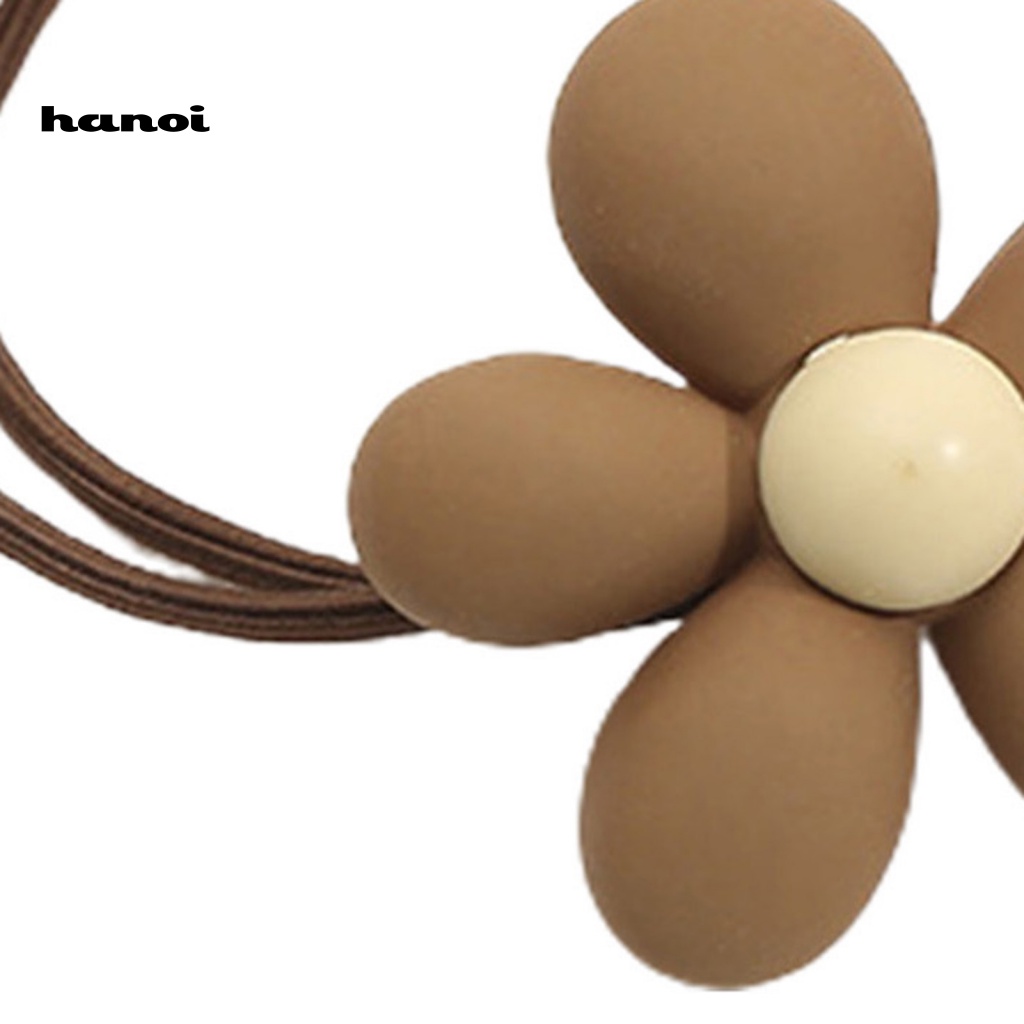 Dây Cột Tóc Co Giãn Mặt Nhám Đính Hoa Hoạt Hình Dễ Thương