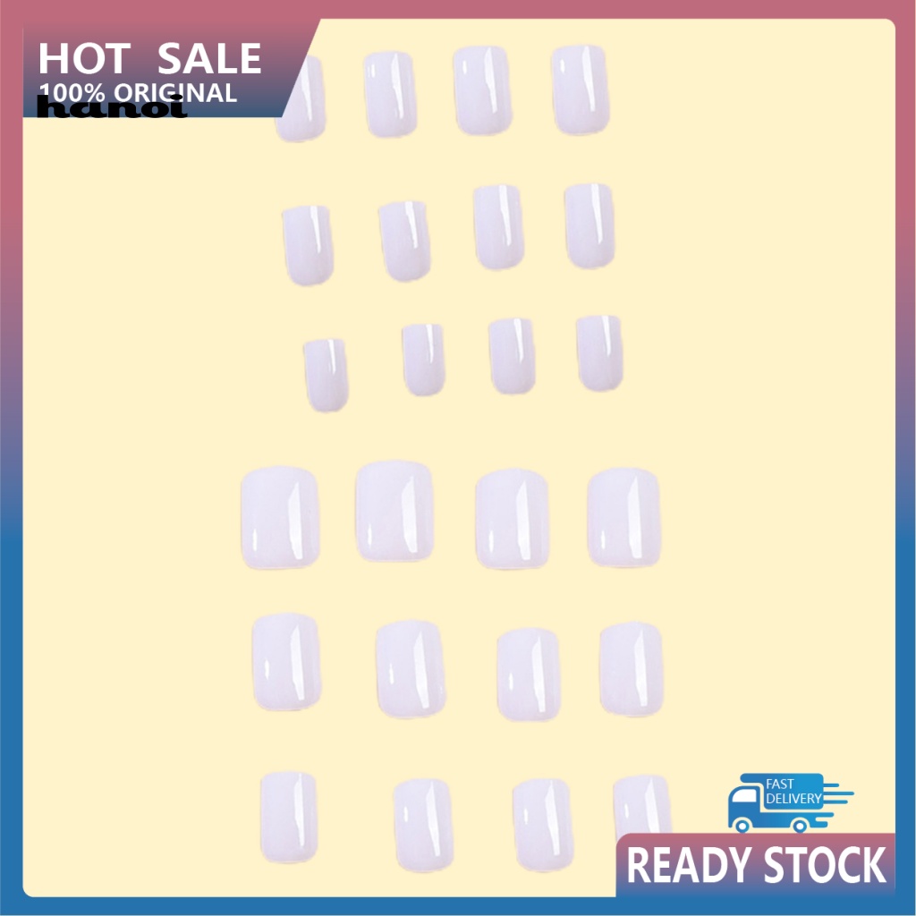 1 Bộ Móng Tay Giả Màu Trơn Chống Vỡ Có Thể Tháo Rời