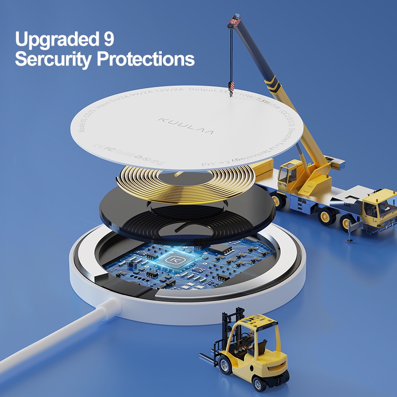 Đế Sạc Không Dây Từ Tính Kuulaa Kl-cd35 Dành Cho Iphone12mini Thiết Kế Màu Marcon 15w