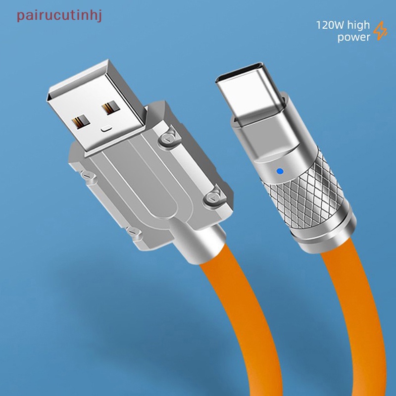 Dây Cáp Sạc USB Type C 120W Bằng Silicon Siêu Nhanh Cho Xiaomi Huawei Samsung
