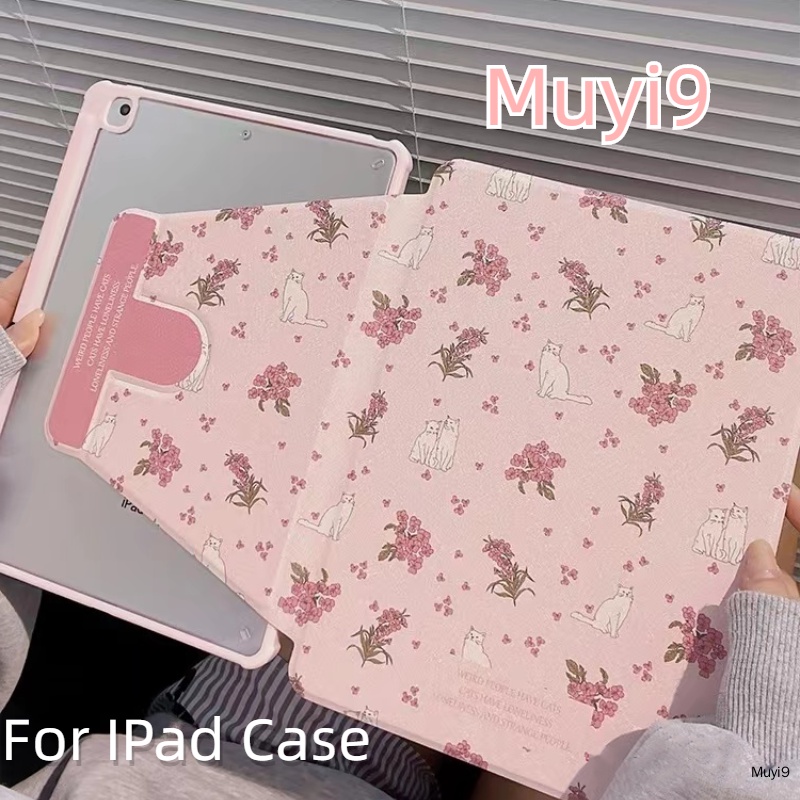 Màn Hình Hồng Bảo Vệ 360 Độ Hình Thỏ Và Hoa Xinh Xắn° Ốp Máy Tính Bảng Chống Rơi Vỡ Kèm Giá Đỡ Cho IPad10.2 Ipad10th 10.9 Mini6 Ipad9.7 Air5 Pro11 / ipad12.9 Ipad9th