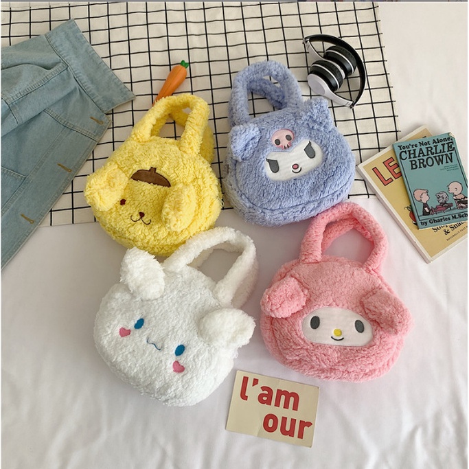 Túi Bông Đeo Chéo Hình cinnamon dog melody girl heart Kuromi one Đeo Vai Dễ Thương