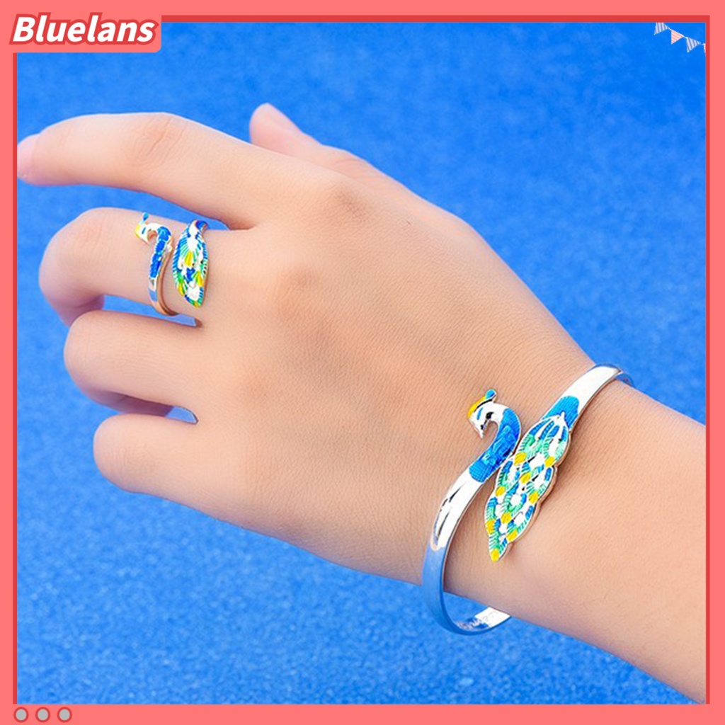 Vòng Đeo Tay Mạ Điện Hình Chim Công Nhiều Màu Sắc Dành Cho Nữ