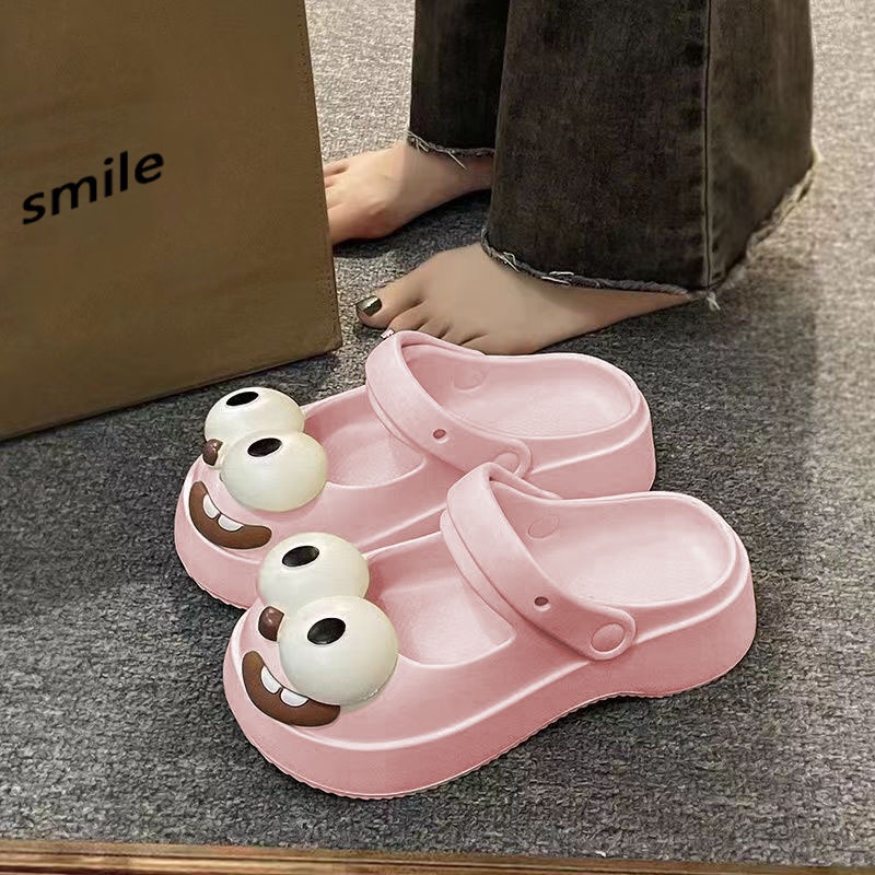 Dép Xăng Đan Đi Biển Đế Dày Mềm Mại Họa Tiết Chú Chó Mắt To Mary Jane 2023