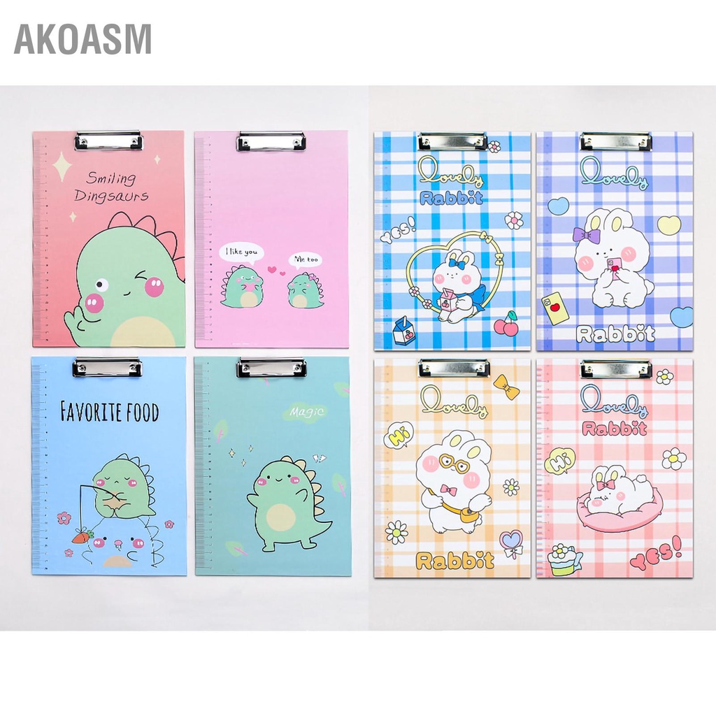 AKOASM Bảng tạm thư mục Mẫu hoạt hình dễ thương An toàn Không mùi A4 Thư Kẹp bảng Đồ dùng học tập văn phòng