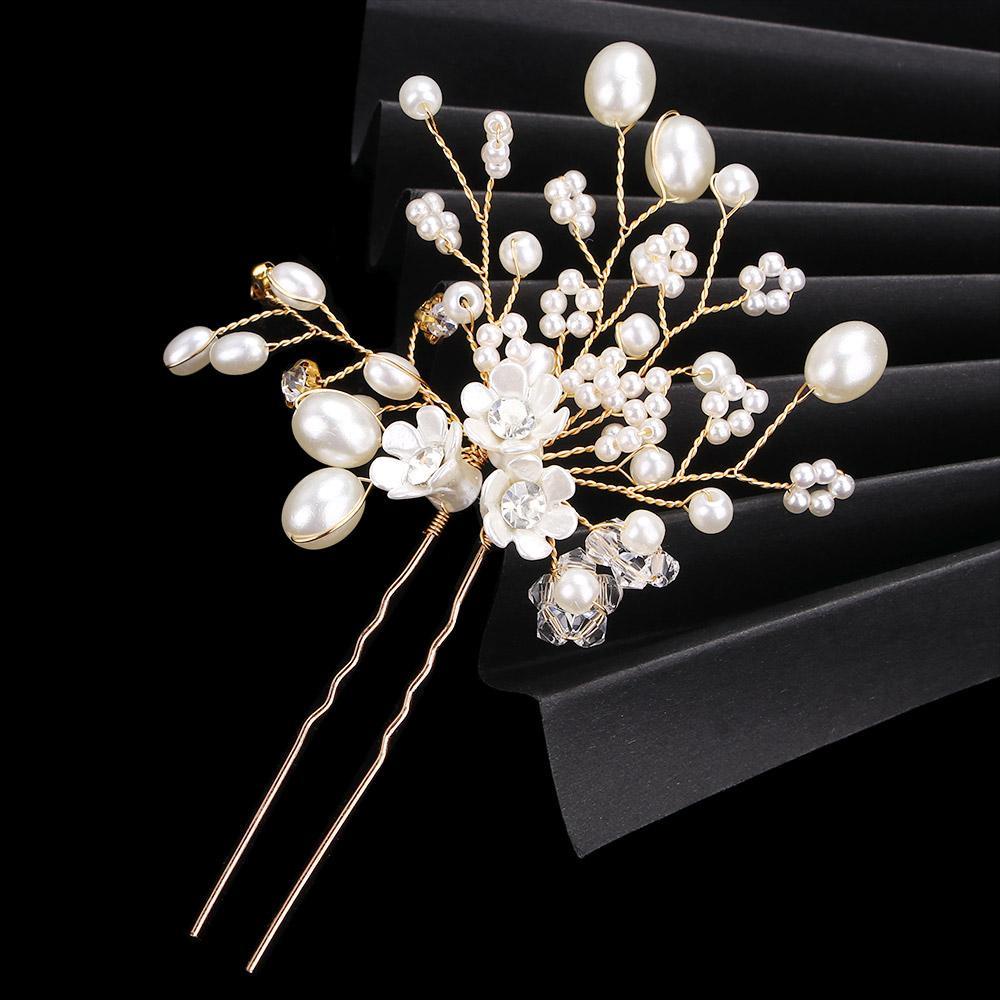 Trâm Cài Tóc Chữ U Bằng Kim Loại Họa Tiết Hoa Thời Trang Cho Nữ