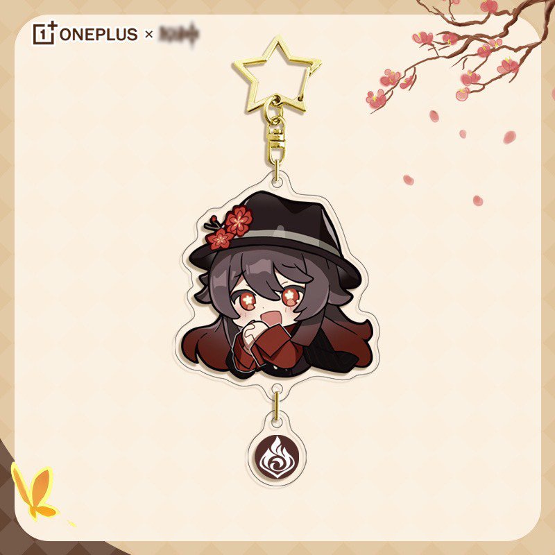Móc khóa in hình Genshin Impact HUTAO ver TREO CUTE game anime mica trong acrylic xinh xắn tiện lợi