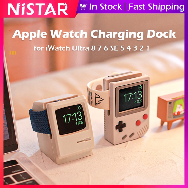 Đế Sạc Bằng Silicone 49mm Cho Đồng Hồ Apple watch Series 8 7 45mm 41mm 42Mm 38mm Ultra 49mm 6 5 / 4 