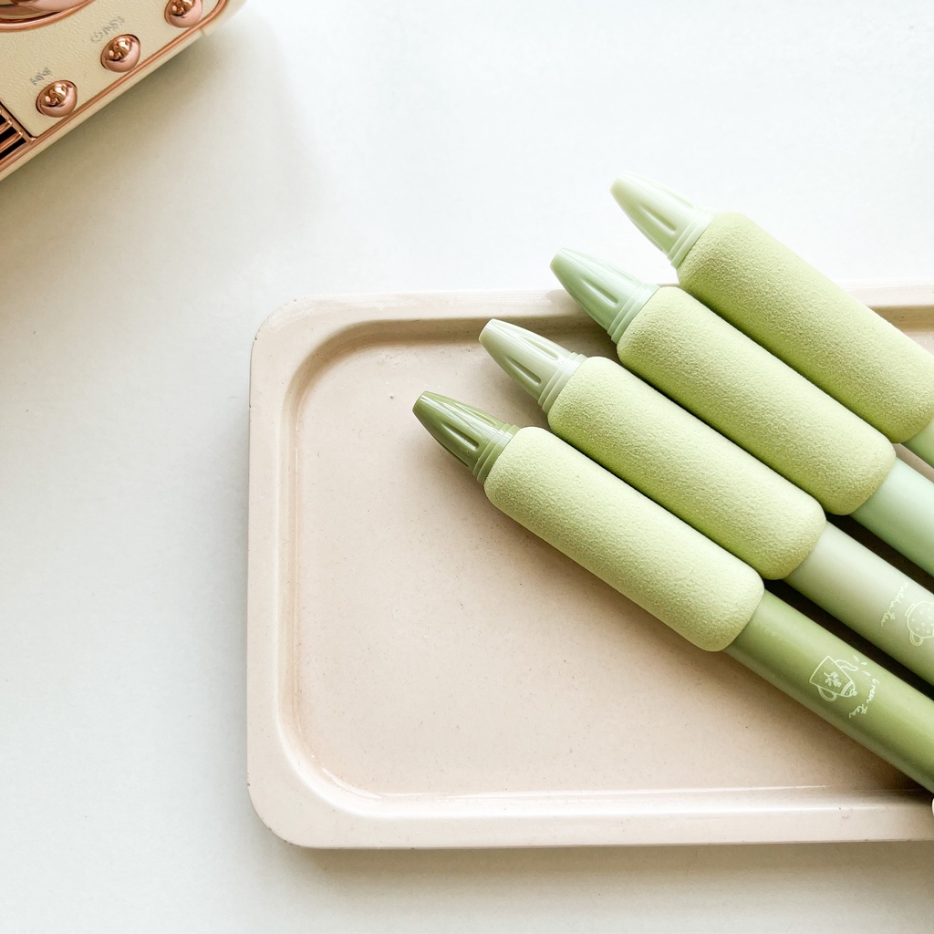 Bút Gel Bấm LOPET MATCHA Mực Đen Ngòi 0.5mm
