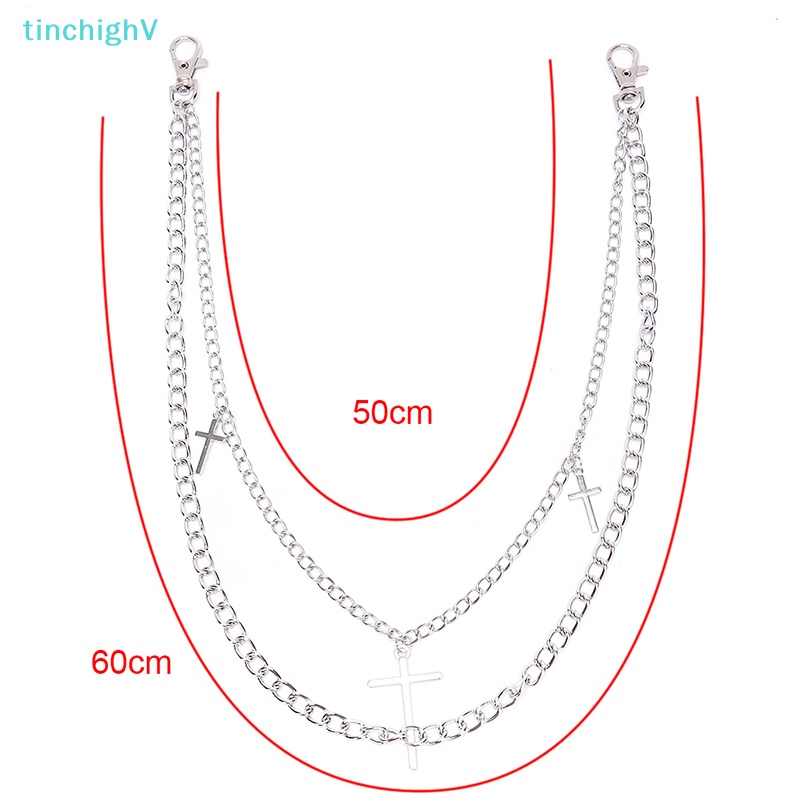 Dây Xích Đeo Thắt Lưng Hai Lớp Dài Có Móc Khóa Trang Sức Quần Jean Cho Nam Và Nữ