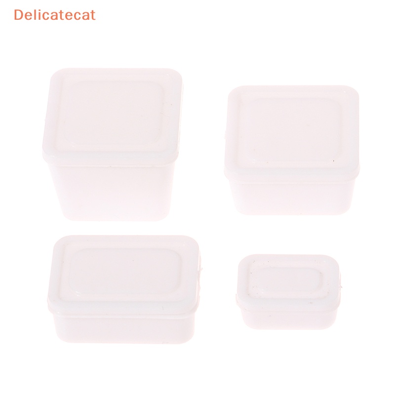 1 Bộ Hộp Cơm Bento Màu Trắng Tỷ Lệ 1: 12 Dùng Trang Trí Nhà Búp Bê