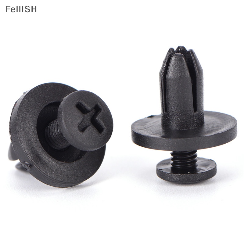 FENDER Set 50 Đinh Tán Nhựa Màu Đen 6Mm Chuyên Dụng Cho Xe Hơi 439br