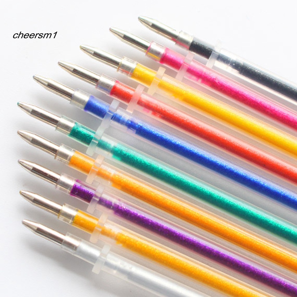 Set 12 Ruột Bút Gel 1mm Màu Nước Nhanh Khô Lâu Trôi