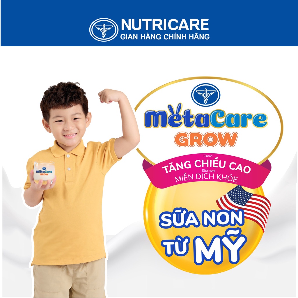 [HSD T11-2025] Sữa Bột Nutricare MetaCare GROW 0+ 850g Tăng Chiều Cao Và Miễn Dịch.