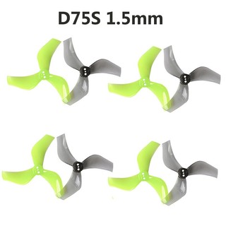 Set 4 cặp cánh quạt gemfan d75s 75mm 3 lưỡi cw ccw pc lỗ 1.5mm cho máy bay đồ chơi 3inch