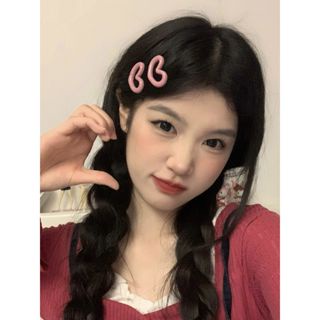 Bộ 2 Kẹp Tóc Hình Trái Tim Màu Hồng Ngọt Ngào Dễ Thương 2023