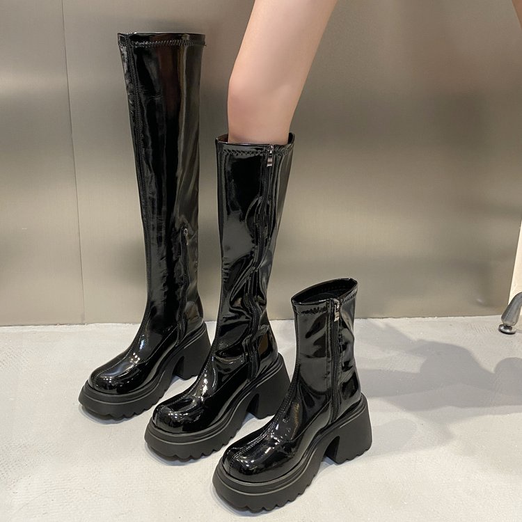 Giày Bốt Cổ Cao Đế Mềm Có Size Lớn 35-42 Thời Trang Dành Cho Nữ