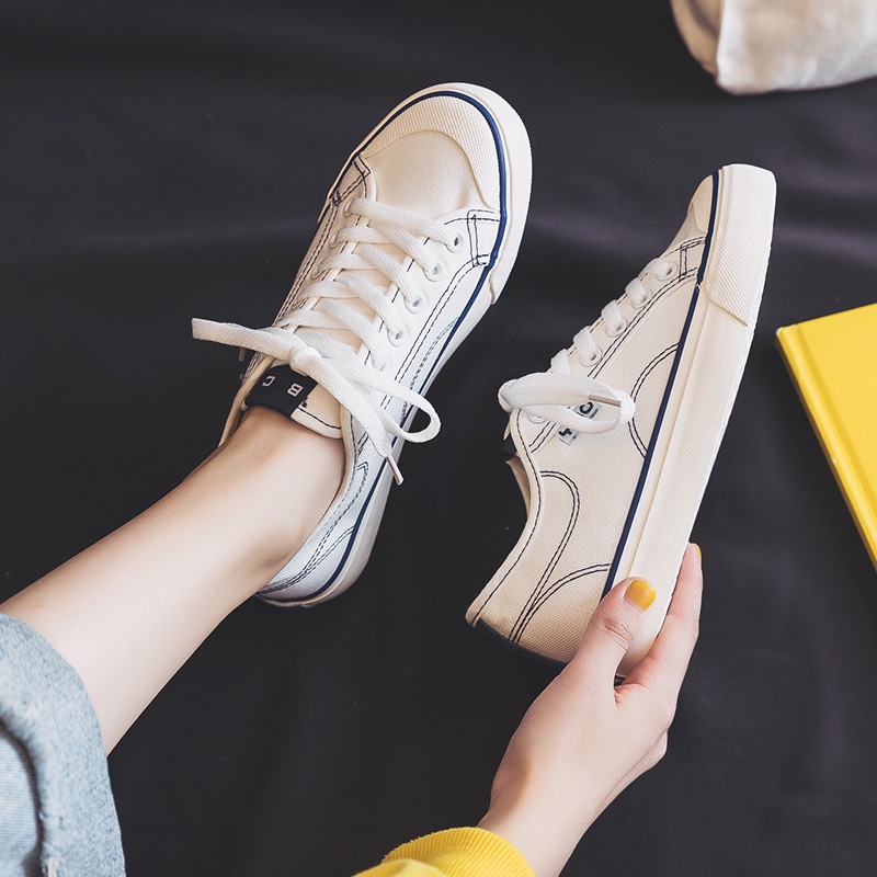 Giày vải nữ sinh hàn quốc giày tấm ulzzang giày trắng thoải mái