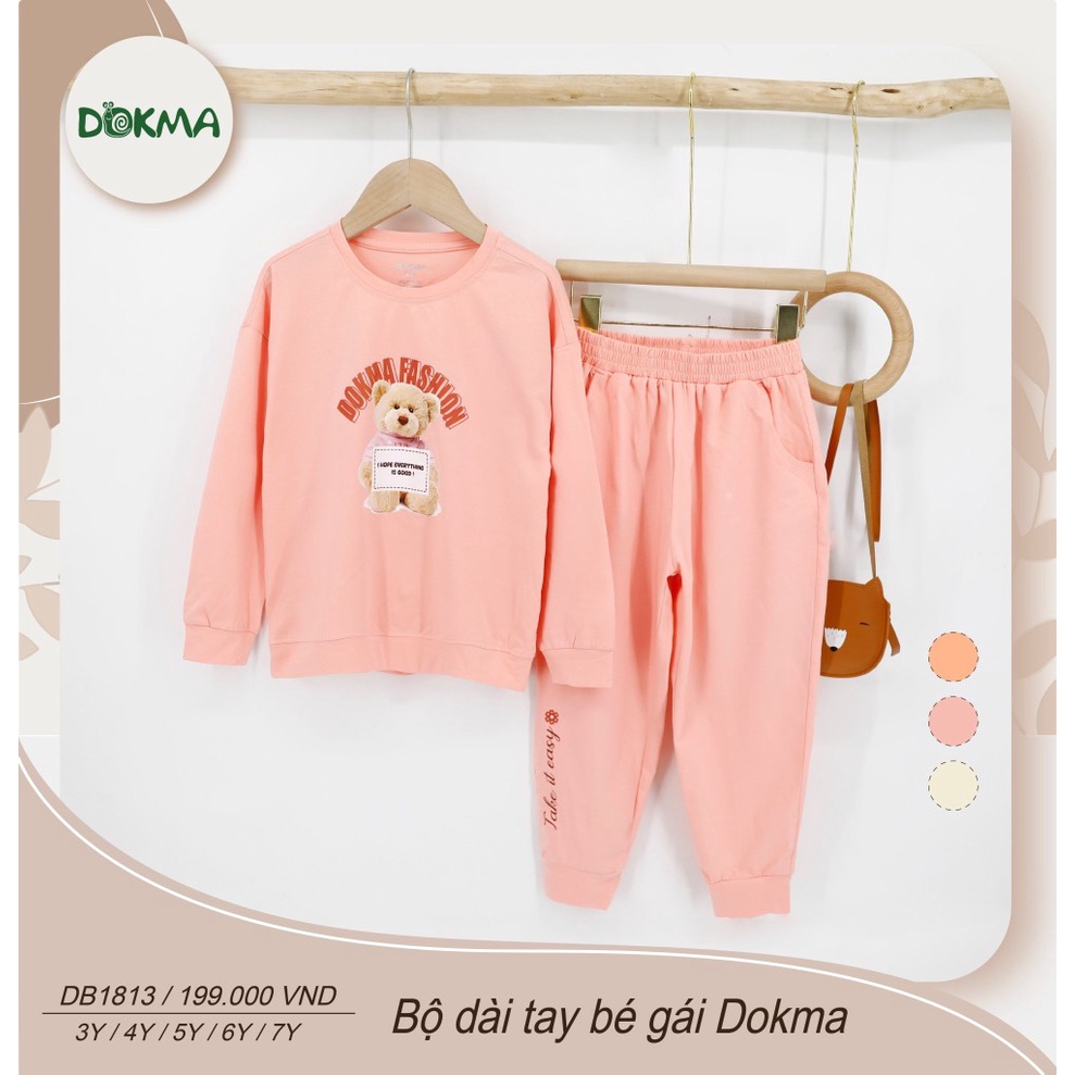 Bộ Dokma cotton dài tay bé gái