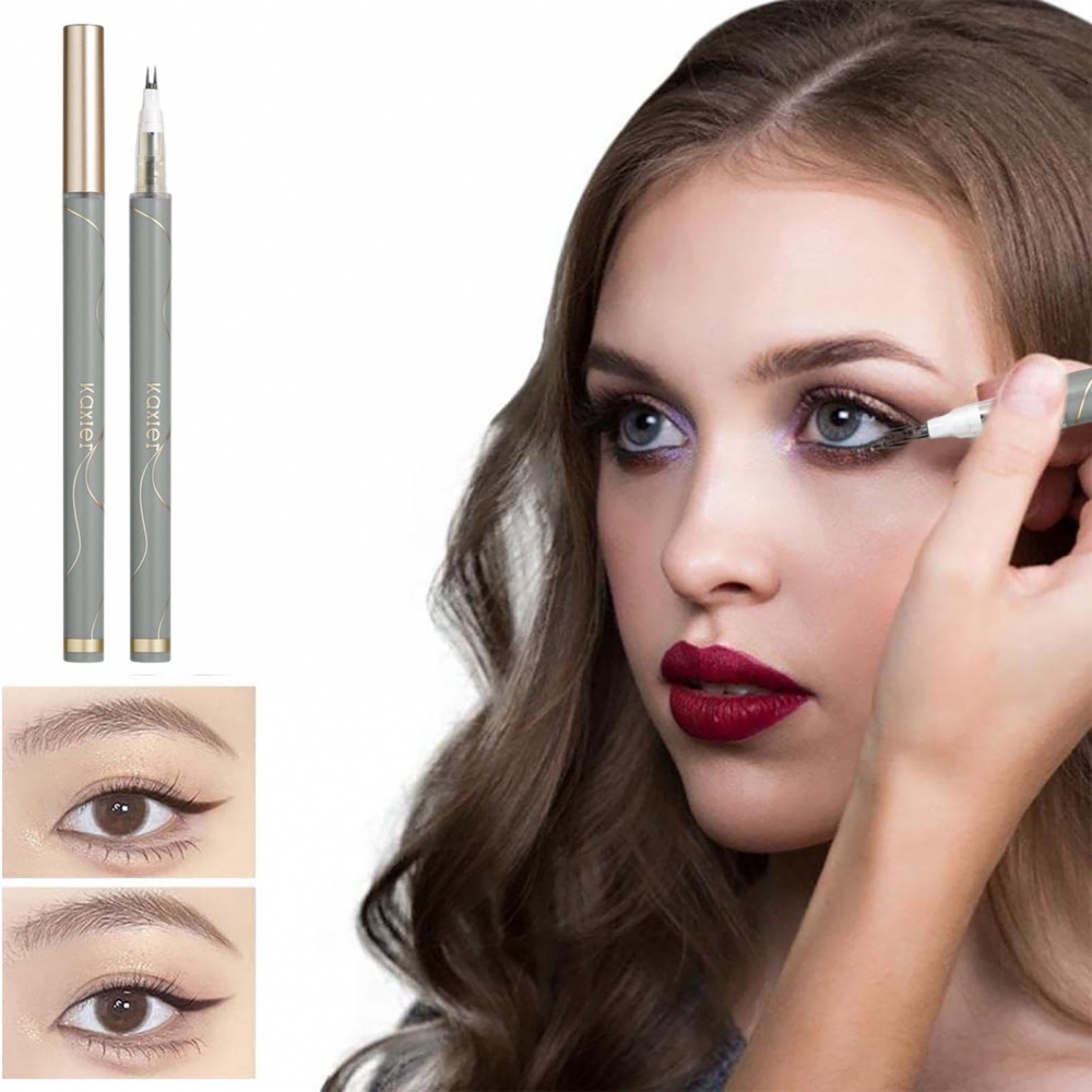 Bút Kẻ Mắt Nước Hai Đầu Kèm Lông Mi Giả Khô Nhanh Chống Nước Chống Mồ Hôi Lâu Trôi