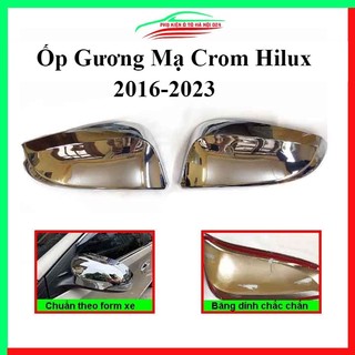 Ốp gương chiếu hậu Hilux 2016-2023  mạ crom bảo vệ chống trầy trang trí làm đẹp xe