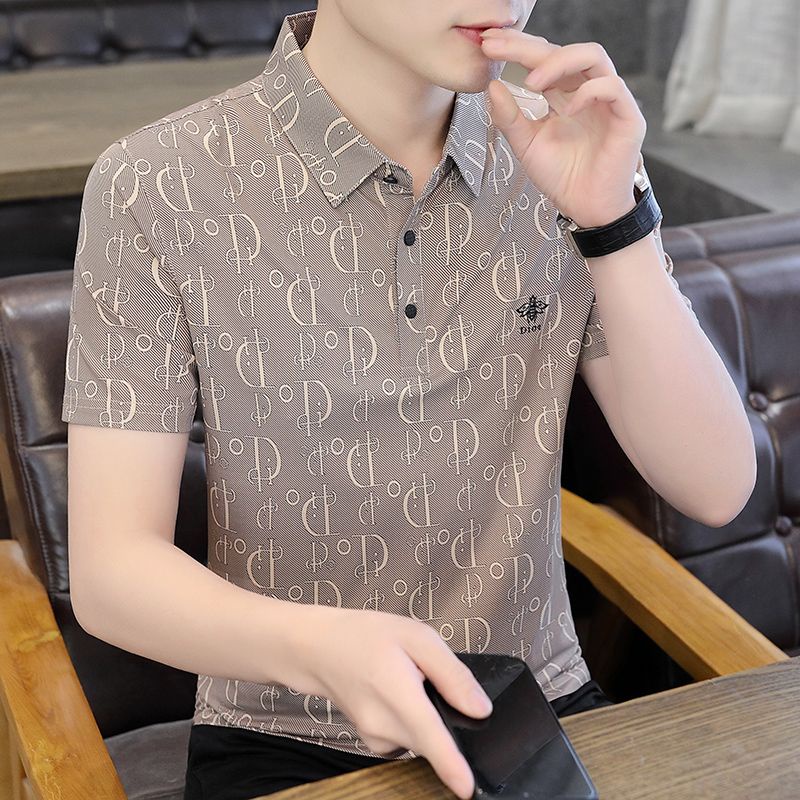 Áo Thun Polo Mỏng Cỡ Lớn In Họa Tiết Thời Trang Mùa Hè Mới Cho Nam Trung Niên Và Bố