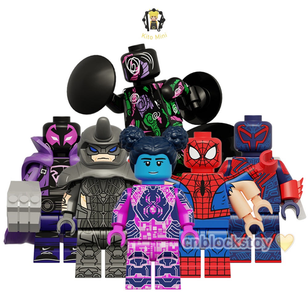 Minifigures Spider Man Người Nhện Đa Vũ Trụ Mẫu Mới Đồ Chơi Marvel Lắp Ráp KT1072