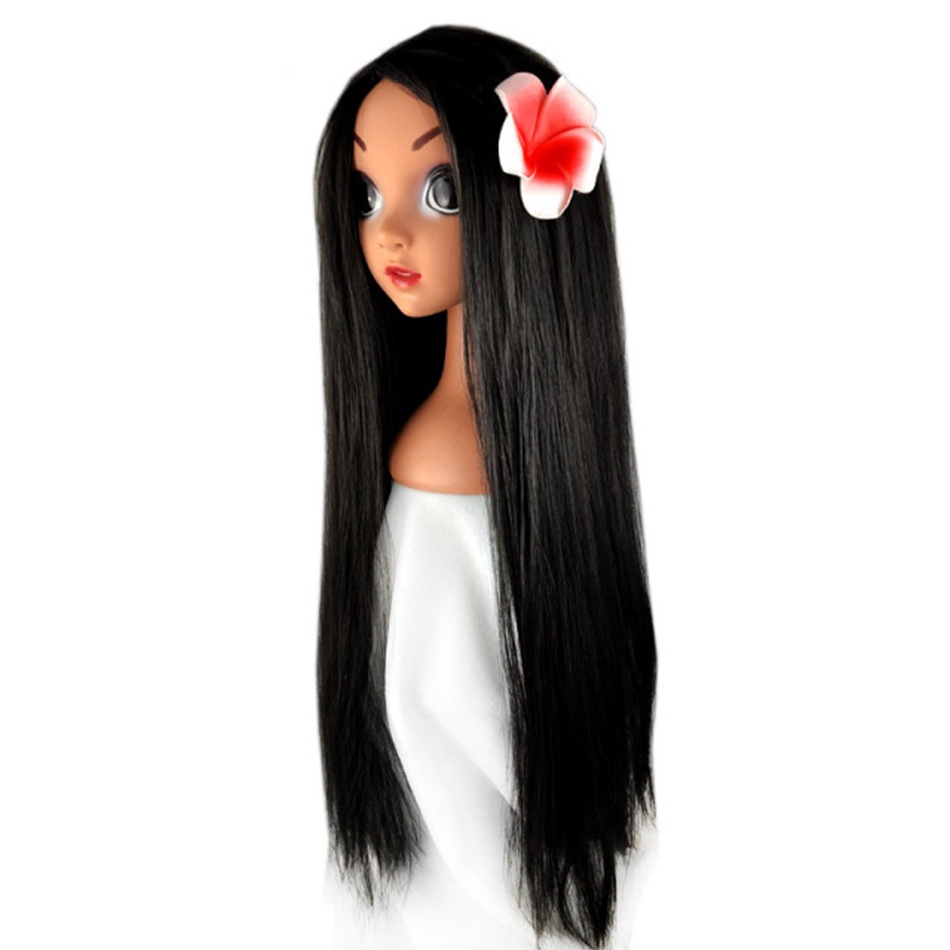 Disney frozen princess girls anna elsa cosplay wig kids little mermaid ariel red wig jasmine rapunzel belle phụ kiện tóc