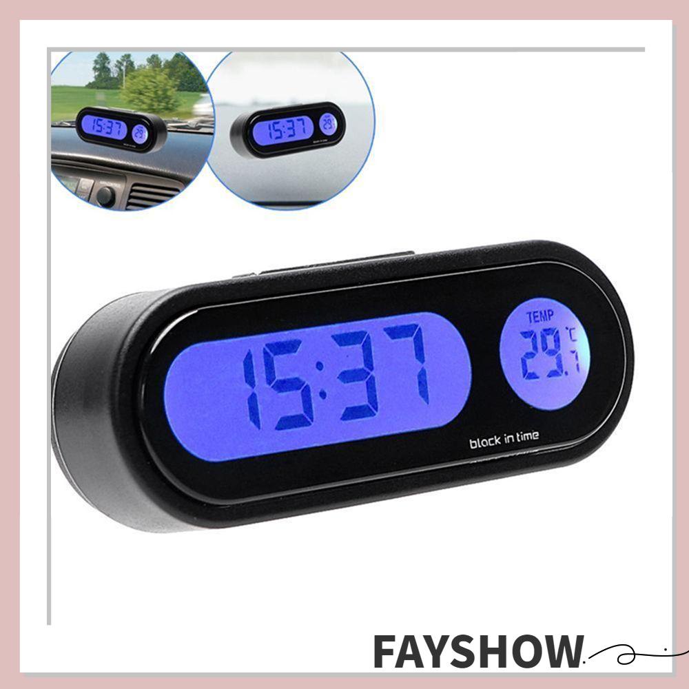 Fay đồng hồ điện tử trên ô tô mini ornament car styling backlight đồng hồ đo dạ quang nhiệt kế tự động