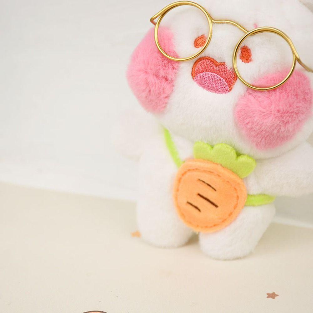 Mặt móc khóa MMULCK hình thỏ nhồi bông axit hyaluronic đeo kính hoạt hình phong cách Hàn Quốc Giáng sinh kawaii mềm mại