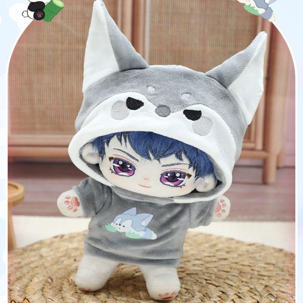 Avocapp doll quần áo bodysuit, bộ đồ hoodie búp bê phong cách hoạt hình, phụ kiện đồ chơi sang trọng bằng bông chất lượng cao búp bê bông 20cm