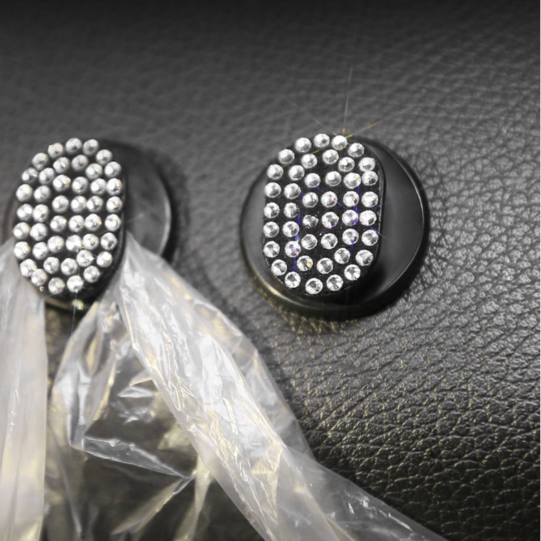 Móc treo đồ ô tô đính đá, móc treo mini phụ kiện ô tô, móc treo trang trí xe hơi, treo khẩu trang, dây sạc, tai nghe