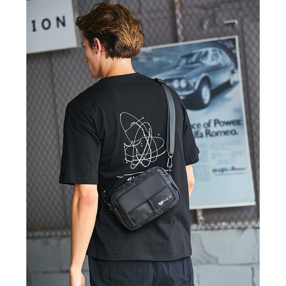 Túi đeo chéo nam trơn 5 ngăn Men coolbag kiểu dáng đi chơi phượt đen ngầu  DE23