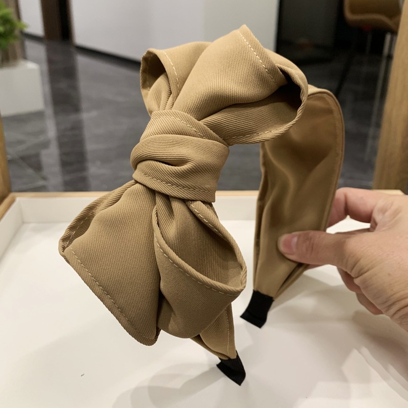 Black multi-layer bowknot headband phong cách hàn quốc high-end wide-brimmed all-match headband