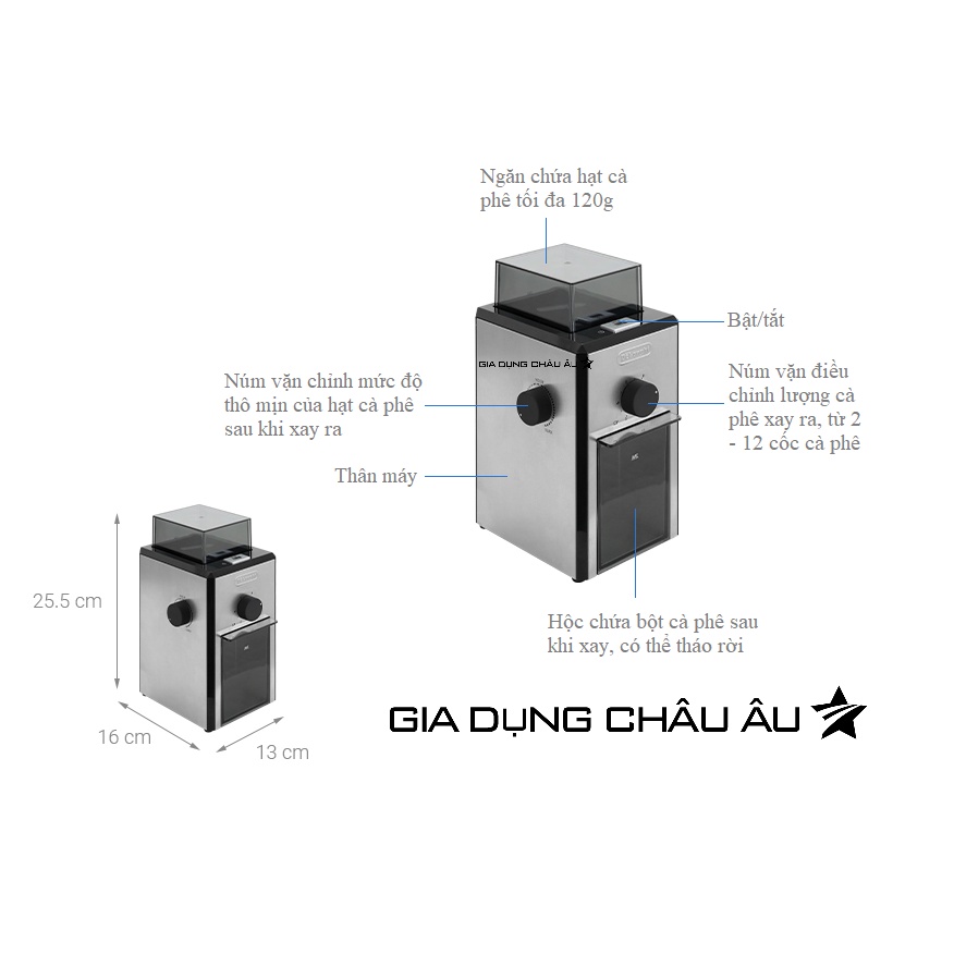 Máy xay cà phê Delonghi KG89 - Bảo hành chính hãng 12 tháng - Máy xay hạt cà phê KG 89