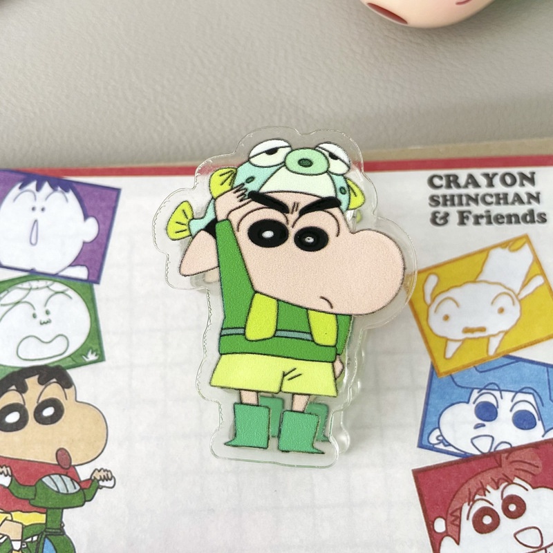Kẹp Giữ Giấy Ghi Chú Bằng Acrylic In Hoạt Hình Cậu Bé Bút Chì Shin-Chan