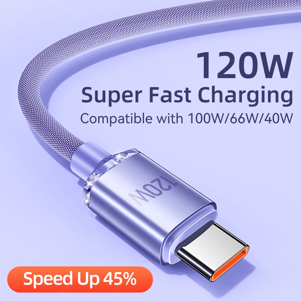 Cáp sạc siêu nhanh 120w 6a 66w cáp usb loại c dây dữ liệu usb c siêu sạc cho bộ sạc nhanh xiaomi huawei 120w