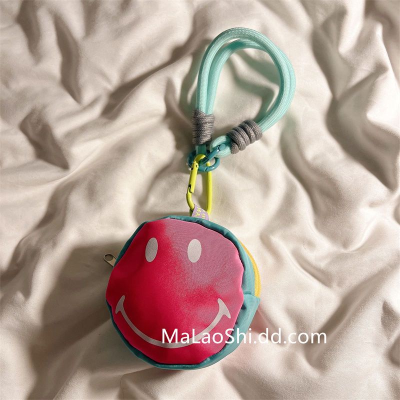 Màu sắc dễ thương ví tiền xu mặt cười dây đeo tay dây đeo ví nhỏ
