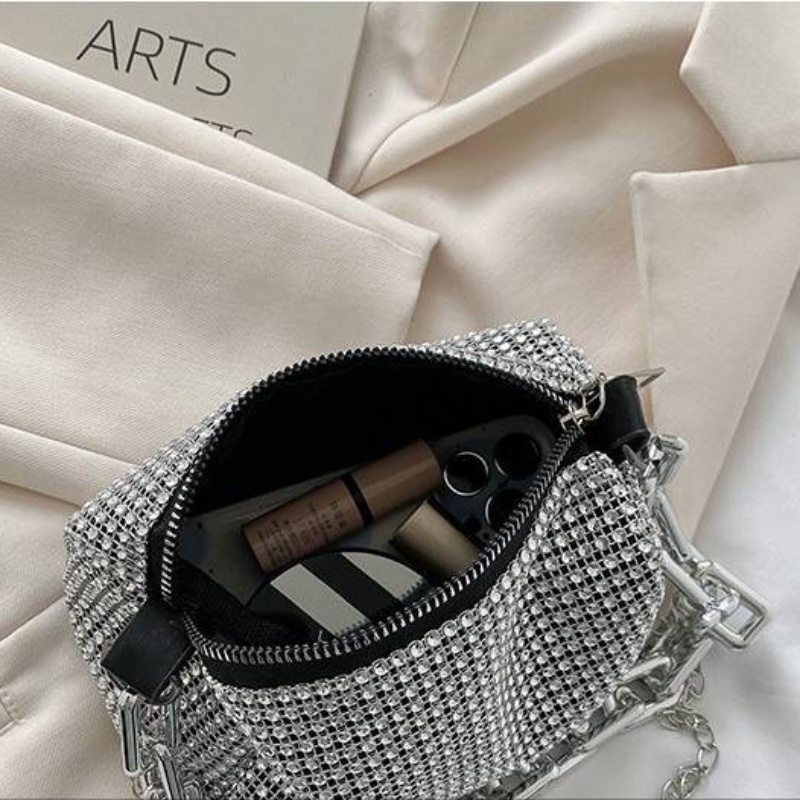 Túi rhinestone túi kim cương đầy đủ dưới cánh tay túi đeo chéo vai