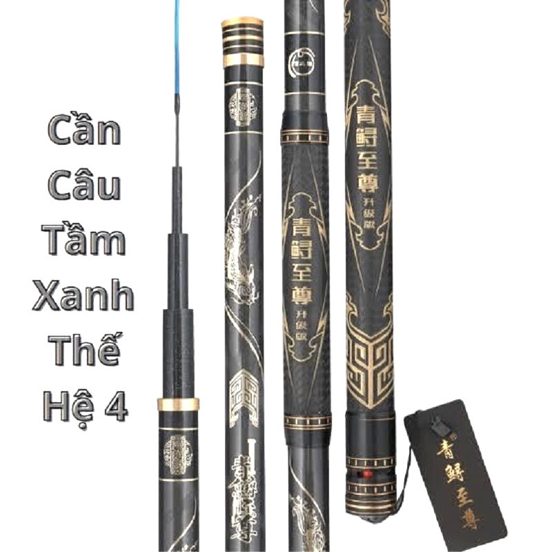 cần câu tay tầm xanh thế hệ 4 cần dài 12m hàng loại 1 độ cứng 20H cần tải cá 1kg đến 25kg siêu khoẻ tặng 1 đọt phụ