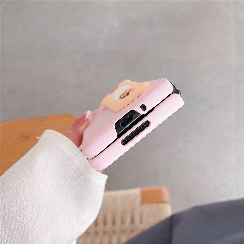 Ốp lưng samsung galaxy z fold3 4 thin skin feel cartoon wrist strap fold hard case for fold4 anti-scratch anti-drop cover