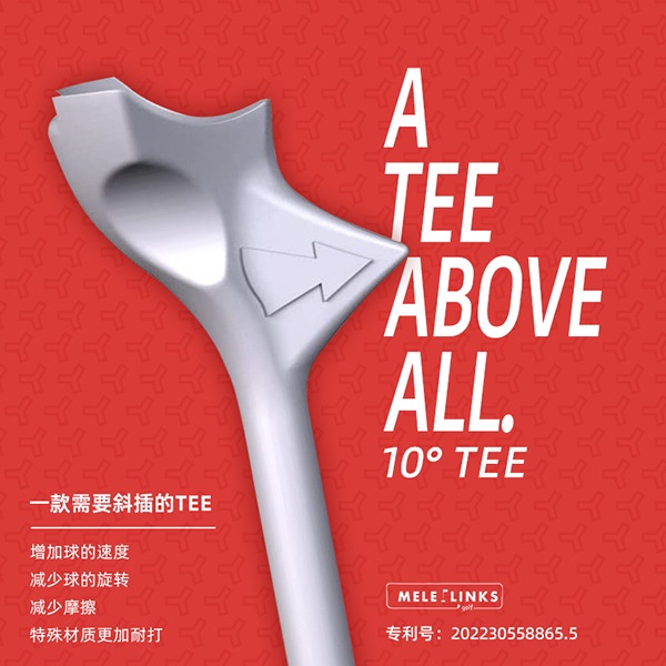 Mele links mới golf tee 10°Hỗ trợ chơi gôn cắm chéo tăng khoảng cách giảm xoay ngược
