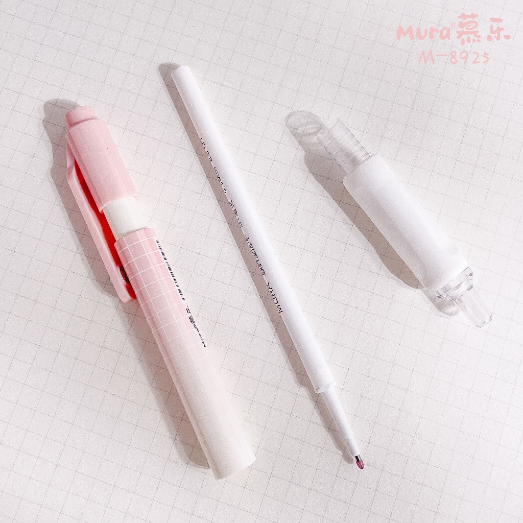 Bút Mura Gel Đen Sweet Love/ M-8925 có thanh cài, đệm tay - Tiệm Bút SHIORI