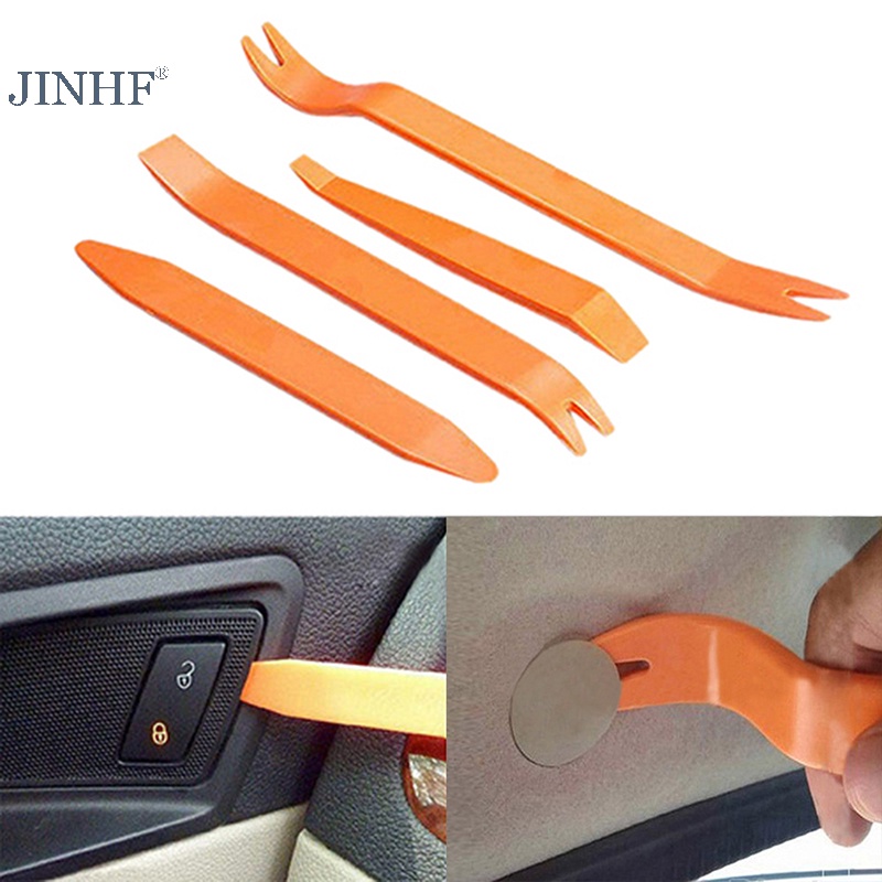 Jinhf 4x bảng điều khiển kẹp cửa radio trên ô tô đa năng trim trình cài đặt loại bỏ âm thanh bộ công cụ pry hot