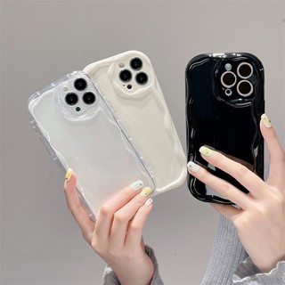 Ins wave soft case cho iphone 14 13 12 pro max plus vỏ kem bóng đơn giản vỏ bảo vệ chống va đập